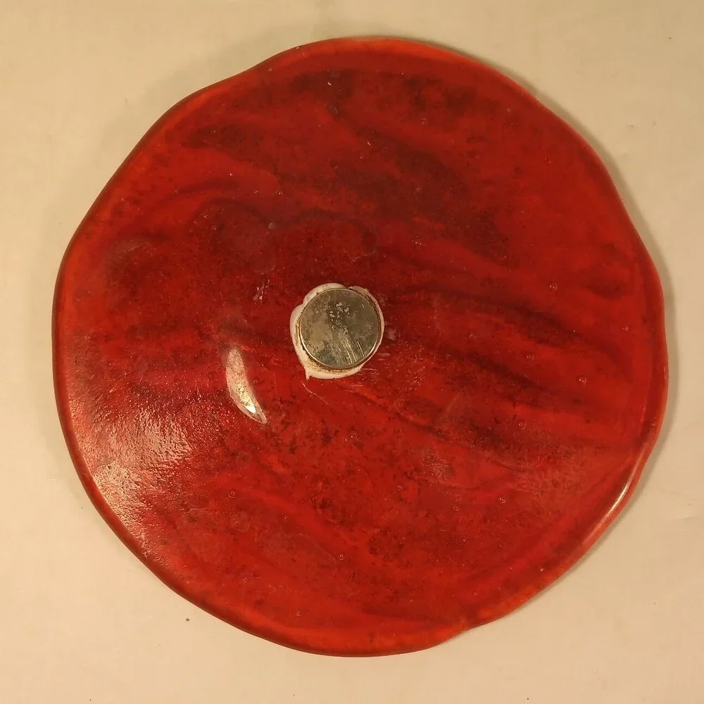 Red Art Glass Hummingbird Bird Bath Bowl Foot Grit Sand Replacement Magnetic 6
